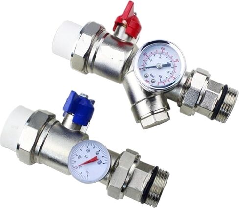 1set for Floor heating manifold filter, PPR ball valve with pressure gauge for inlet return water valves for underfloor in Kuwait