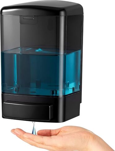 Hushee 2 Pcs Plastic Wall Mounted Soap Dispenser Commercial Manual Soap Containers Wall Dispenser for Kitchen Shower Hotel Liquid Shampoo Gel Chamber (33.8 oz 1000 ml,All Black) in Kuwait
