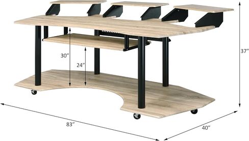 83" Natural Oak Music Recording Studio Desk in Kuwait