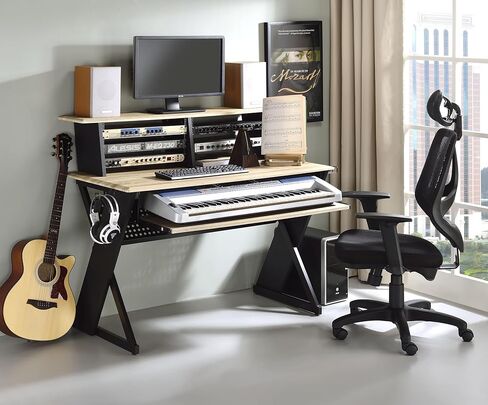 Natural Oak Music Recording Studio Desk in Kuwait