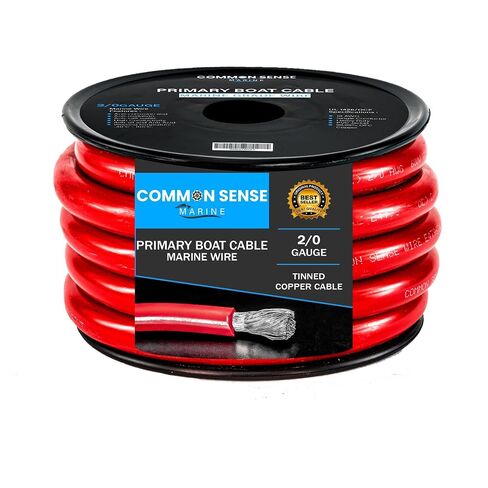 2/0 Gauge Primary Boat Cable - 10 ft Marine Grade Wire Tinned Oxygen-Free Copper - 2/0 AWG UL 1426 Standard PVC Wire for Boat, Automotive, Speakers, Camper & Trailers in Kuwait