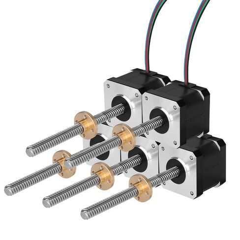 5PCS Nema 17 Stepper Motor TR8x8 100mm T8 Lead Screw 42x39mm 0.44Nm | 42 Step Motor 62.31oz·in 1.8°‌ 1.7A 2.2Ω High Torque 2 Phase Bipolar 4-Lead Cable 1M for 53D Printer DIY Robot CNC Machine in Kuwait