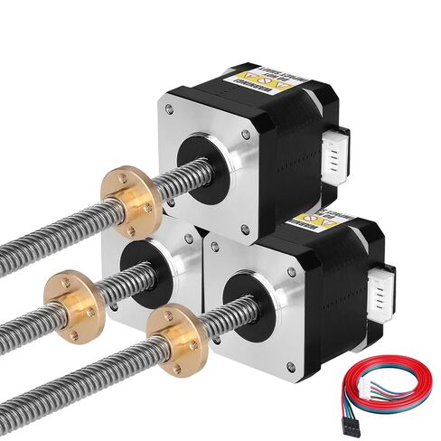 3 قطعة Nema 17 محرك متدرج TR8x8 310 مللي متر T8 الرصاص المسمار 42x40 مللي متر 0.44Nm | محرك 42 خطوة 62.31 أونصة · في 1.8 درجة‌ 1.7A 1.7Ω عزم دوران عالٍ 2 المرحلة ثنائي القطب 4-كابل الرصاص 1 متر للطابعة 37D لتقوم بها بنفسك روبوت ماكينة بتحكم رقمي بالكمبيوت in Kuwait