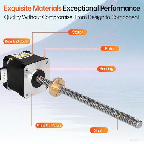 3 قطعة Nema 17 محرك متدرج TR8x8 310 مللي متر T8 الرصاص المسمار 42x40 مللي متر 0.44Nm | محرك 42 خطوة 62.31 أونصة · في 1.8 درجة‌ 1.7A 1.7Ω عزم دوران عالٍ 2 المرحلة ثنائي القطب 4-كابل الرصاص 1 متر للطابعة 37D لتقوم بها بنفسك روبوت ماكينة بتحكم رقمي بالكمبيوت in Kuwait