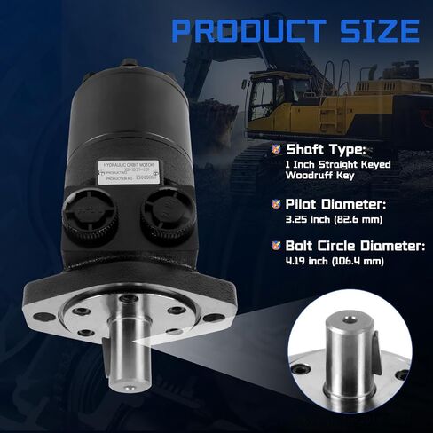 101-1039-009 Hydraulic Motor Replacement for Char-Lynn H Series, 17.9 cu in/rev Displacement 2-Bolt SAE-A Mount, High Torque Low Speed Orbital Motor for Mining Construction Agriculture in Kuwait