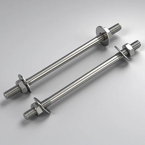 M10 304 Stainless Steel Double Ended Through-Wall Bolts, 14-Size Threaded Rod Kit (40mm-120mm) with Nuts and Washers (M10*45 (2 Sets)) in Kuwait