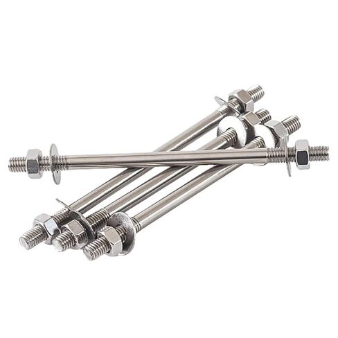 M10 304 Stainless Steel Double Ended Through-Wall Bolts, 14-Size Threaded Rod Kit (40mm-120mm) with Nuts and Washers (M10*45 (2 Sets)) in Kuwait