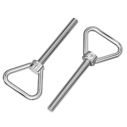 304 Stainless Steel Triangular Eye Bolts M12, Heavy Duty Welded Lifting Rings with Reinforced Base for Rigging, 2-Pack Industrial Hardware (M12*100 (2 PCS)) in Kuwait