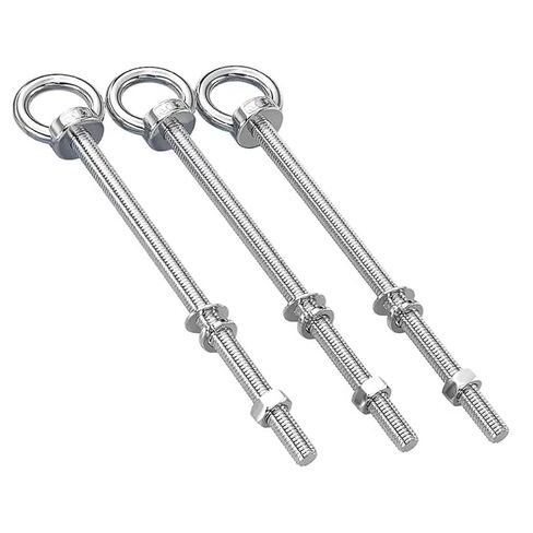 مجموعة براغي وصواميل من الفولاذ المقاوم للصدأ 304، مسامير ذات عين دوارة ذات ساق ممتدة M10 مع غسالات، قضبان تثبيت عبر الجدار للتزوير (M10*150 [مجموعتان]) in Kuwait