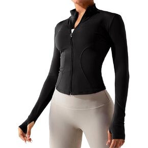 TANTOMI Women's Workout Jacket Lightweight Zip Up Yoga Jacket Athletic Cropped Running Jacket Slim Fit Tops in Saudi Arabia
