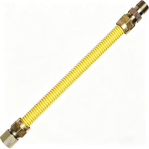 محول خط غاز مرن 24 بوصة (1 بوصة OD) 3/4 بوصة MIP × 3/4 بوصة FIP، موصل غاز كامل للأجهزة ذات التدفق العالي، أنابيب اقتران من الفولاذ المقاوم للصدأ لأنابيب الغاز، سخان الماء الساخن، موقد يناسب الأماكن الداخلية والخارجية in Kuwait