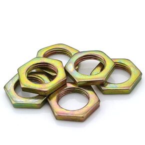Color Zinc Fine Tooth Hex Nuts for M7/M9/M10/M12 Fasteners - Durable Carbon Steel, Galvanized Finish,(M7x0.75x2mmx25pcs) in Kuwait