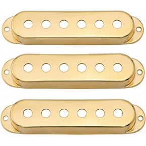 3Pcs Single Coil Guitar Pickup Covers, Copper Hollow Pickup Mounting Ring Set, String Spacing 48/50/52mm, Chrome Plated Replacement Parts for Electric Guitar (Black, 50-50-50) in Kuwait
