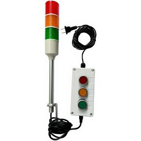 أضواء برج LED 3 كومة فائقة السطوع أحمر/أصفر/أخضر مصباح إشارة تشغيل/إيقاف محول صناعي، سلك تمديد بطول 16 قدم، قابس أمريكي in Kuwait