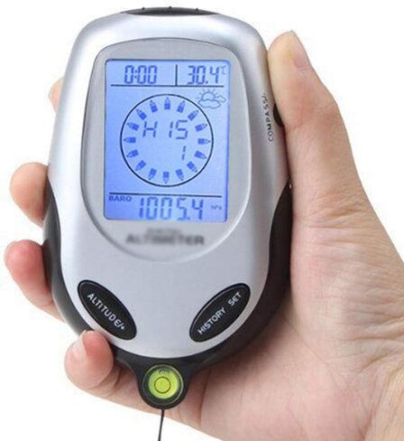 Generic Electronic Handheld Compass Altimeter Barometer Thermometer Weather Forecast Time Calendar Clock with Backlight Compasses in Kuwait
