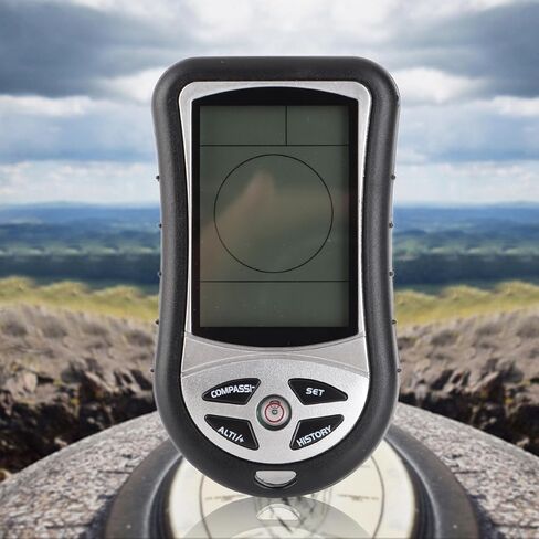 Black Multi Function Digital Altimeter Barometer Compass Weather Forecast Tool for Outdoor Hiking Camping Mountaineering in Kuwait