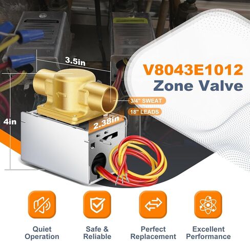 لصمام منطقة هانيويل V8043e1012، صمام منطقة العرق 3/4 بوصة بديل مثالي لصمام هانيويل الفاشل لنظام حلقة التسخين (التوصيل = 18 بوصة)، سهل التركيب in Kuwait