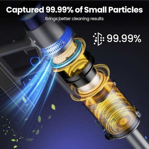 V25 Cordless Vacuum Cleaner, 680W 60Kpa Powerful Stick Vacuum with Dust Sensor, Digital Display, 4000mAh Rechargeable Battery up to 60Mins, Versatile for Pet Hair, Floor, Carpet (Cobalt) in Kuwait