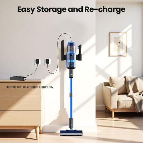 V25 Cordless Vacuum Cleaner, 680W 60Kpa Powerful Stick Vacuum with Dust Sensor, Digital Display, 4000mAh Rechargeable Battery up to 60Mins, Versatile for Pet Hair, Floor, Carpet (Cobalt) in Saudi Arabia