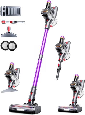 Cordless Vacuum Cleaner,Upgraded 550W 45KPA Vacuum Cleaners for Home, 60Mins Stick Vacuum with Self-Standing,LED Display,Anti-Tangle,8-in-1 Wireless Vacuum for Carpet, Hardwood Floor & Pet Hair in Kuwait