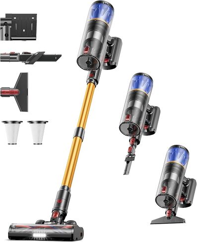 Cordless Vacuum Cleaner, 65KPA 650W 70Mins Stick Vacuum Cordless with Three Suction Modes, Self-Standing&LED Touch Screen, Anti-Tangle Brush, Vacuum Cleaners for Home/Pet Hair/Carpet in Kuwait
