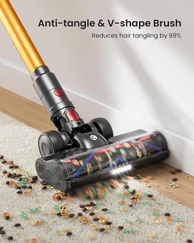 Cordless Vacuum Cleaner, 65KPA 650W 70Mins Stick Vacuum Cordless with Three Suction Modes, Self-Standing&LED Touch Screen, Anti-Tangle Brush, Vacuum Cleaners for Home/Pet Hair/Carpet in Kuwait