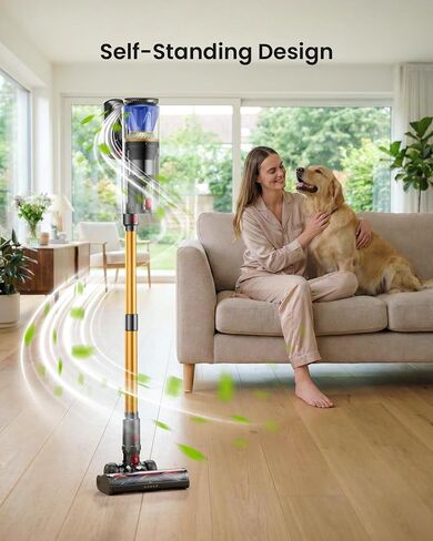 Cordless Vacuum Cleaner, 65KPA 650W 70Mins Stick Vacuum Cordless with Three Suction Modes, Self-Standing&LED Touch Screen, Anti-Tangle Brush, Vacuum Cleaners for Home/Pet Hair/Carpet in Kuwait