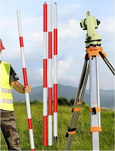 Aluminium Survey Pole, Length 200/300/500cm, Grade Rod for Land Surveying, Road Construction, Depth Gauge Well Tool, Durable & Lightweight in Kuwait