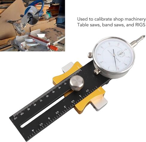 Adjustable Length 130 mm to 220 mm Table Saw Calibration Tool with Shockproof Dial Gauge - Stainless Steel Measuring Rod for Woodworking Band Saw and Shop Machinery. in Kuwait