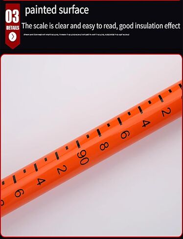 قضبان تلسكوبية عالية الجهد لعمال الخطوط - عصا قياس راتنجات الإيبوكسي غير الموصلة قابلة للتعديل (600 سم / 19.7 قدمًا) للعمل الآمن على خط الطاقة المباشر، أداة قياس الارتفاع in Kuwait