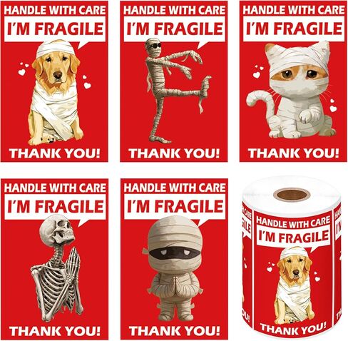 500 قطعة من الملصقات الهشة مقاس 3 × 2 بوصة، تعامل بعناية مع ملصقات الشحن I'm Fragile مع 5 تصميمات مضحكة، ملصقات تحذيرية للتعبئة لإرسال صناديق التخزين المتحركة بالبريد in Kuwait
