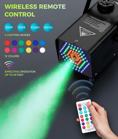 ماكينة ضباب IMONE 72-LED مع أضواء نابضة بالحياة متغيرة الألوان وجهاز تحكم عن بعد لاسلكي | آلة دخان لحفلات الهالوين، دي جي، الزفاف، المسرح، التصوير الفوتوغرافي | الأحداث الداخلية والخارجية in Kuwait