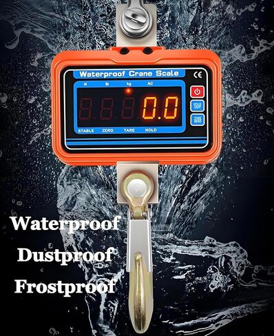 3000kg/6600lbs Digital Crane Scale, Waterproof Industrial Scale, Rechargeable Hanging Scale with Remote Shackle & Hook, Division 0.5kg, LED Display, KG/LBS/N in Kuwait