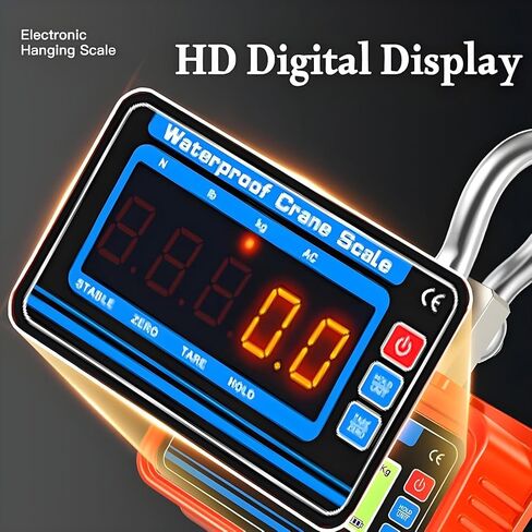 3000kg/6600lbs Digital Crane Scale, Waterproof Industrial Scale, Rechargeable Hanging Scale with Remote Shackle & Hook, Division 0.5kg, LED Display, KG/LBS/N in Kuwait