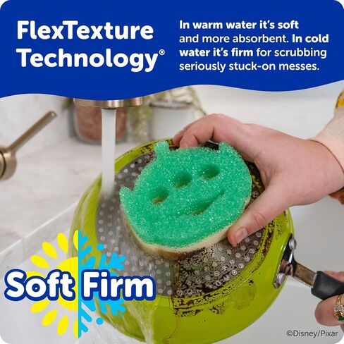 Scrub Daddy Scrub Mommy Toy Story Rocket Ship FlexTexture + ResoFoam Cleaning Sponges - Non-Scratch Sponges for Everyday Cleaning - Kitchen, Bathroom & Outdoor - Kitchen Sponges for Dishes (4 Count) in Kuwait
