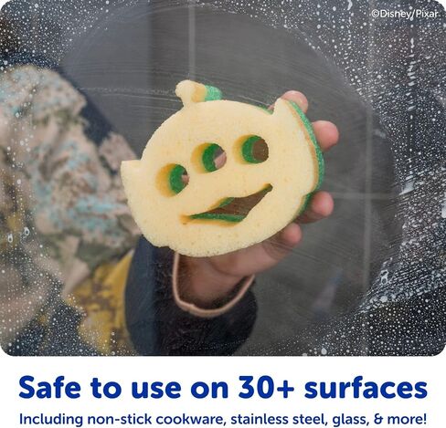 Scrub Daddy Scrub Mommy Toy Story Rocket Ship FlexTexture + ResoFoam Cleaning Sponges - Non-Scratch Sponges for Everyday Cleaning - Kitchen, Bathroom & Outdoor - Kitchen Sponges for Dishes (4 Count) in Kuwait