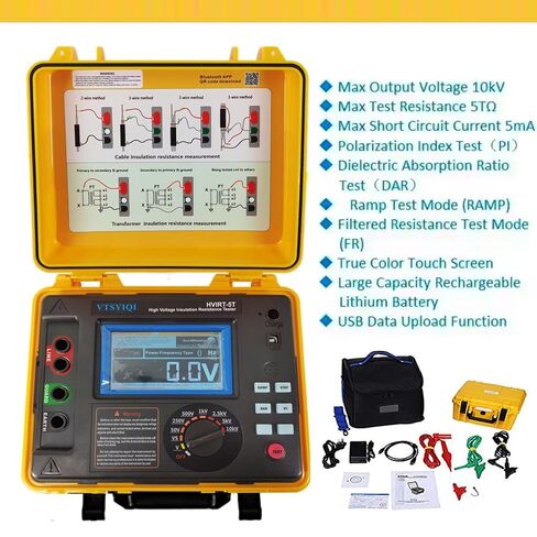 Digital 10kV High Voltage Insulation Tester for High-Capacity High-Voltage Strongly Induced Electrical with Accuracy ±5% 10 Teraohms Resistance 10kV Voltage EC61010-1 Standard in Kuwait