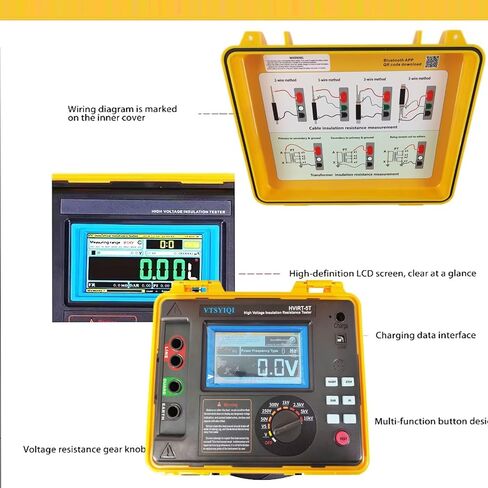 Digital 10kV High Voltage Insulation Tester for High-Capacity High-Voltage Strongly Induced Electrical with Accuracy ±5% 10 Teraohms Resistance 10kV Voltage EC61010-1 Standard in Kuwait