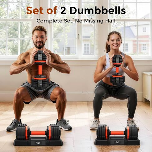 NICEPEOPLE 2 in 1 Weight Bench & Dumbbell Sets for Home Gym, 660LBS Capacity Workout Bench with Adjustable Dumbbell Set of 2, 25LBS Pair (Total 50LBS) with Storage Box for Full Body Workouts in Kuwait
