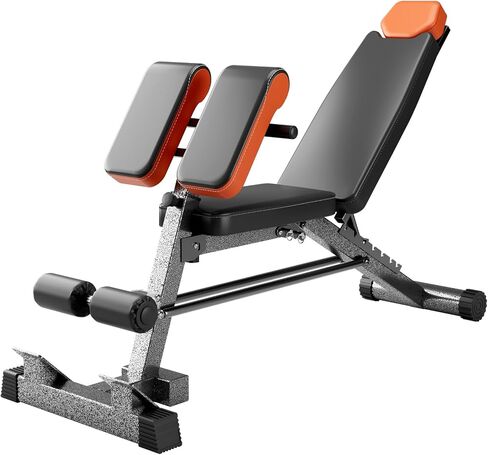 Heavy Duty 890LBS Weight Bench – Multi-Functional FID Bench with Roman Chair & Hyper Back Extension, All-in-One Adjustable Ab Sit up Bench for Strength Training in Kuwait