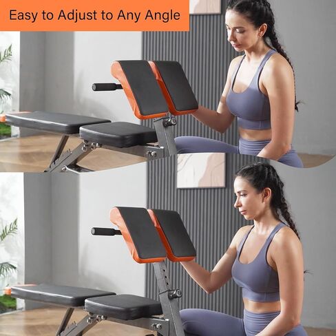 Heavy Duty 890LBS Weight Bench – Multi-Functional FID Bench with Roman Chair & Hyper Back Extension, All-in-One Adjustable Ab Sit up Bench for Strength Training in Kuwait