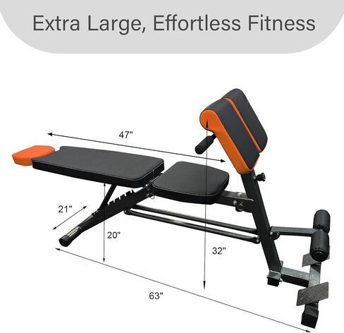 Heavy Duty 890LBS Weight Bench – Multi-Functional FID Bench with Roman Chair & Hyper Back Extension, All-in-One Adjustable Ab Sit up Bench for Strength Training in Kuwait