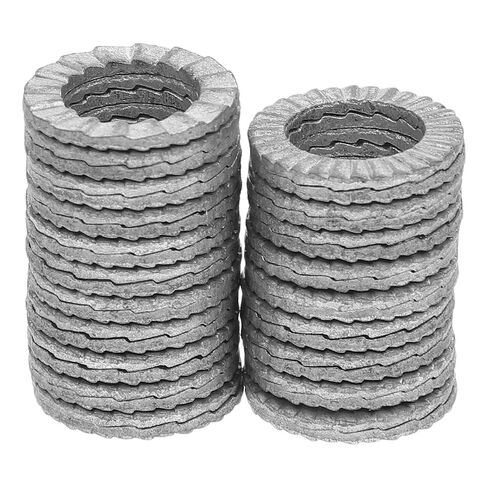 Garneck 20Pcs Double Wedge Manganese Steel Locking Washers with Interlocking Teeth for Vibration Resistance Secure Fit Metric Safety Washers Assortment Kit for Bolts and Nuts in Kuwait