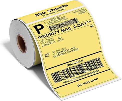 Phomemo 4x6 Thermal Label, Shipping Labels Pack of 250 4x6 Roll Labels, Compatible with Phomemo, Zebra, Rollo, Jadens and Other Thermal Printers in Kuwait