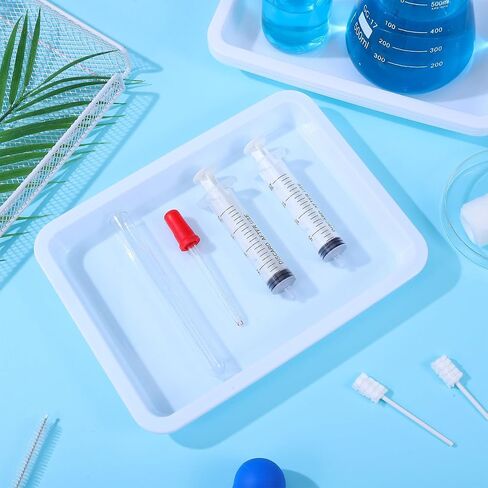 Laboratory Reagent Tray 4-Pack Acid Alkali Resistant Leakproof Plastic Lab Containment Tray 9.68X7.28X1.06In for Chemical Experiment and Safe Sample Handling in Kuwait