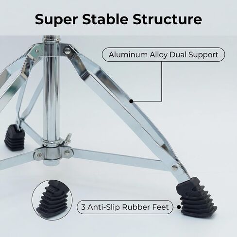 Drum Stool Drum Throne, 5-Level Height Adjustable 16.9-20.9in | 2.4in Thick Cushion, Stable Tripod, Non-Slip Feet, For Adult & Kid in Kuwait