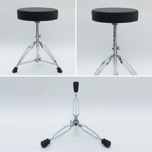Drum Stool Drum Throne, 5-Level Height Adjustable 16.9-20.9in | 2.4in Thick Cushion, Stable Tripod, Non-Slip Feet, For Adult & Kid in Kuwait