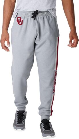 FOCO NCAA Men's Officially Licensed Heather Gray Primary Logo Campus College Striped Sweatpants Joggers Pants in Kuwait
