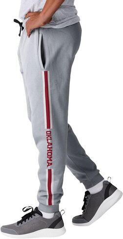 FOCO NCAA Men's Officially Licensed Heather Gray Primary Logo Campus College Striped Sweatpants Joggers Pants in Kuwait