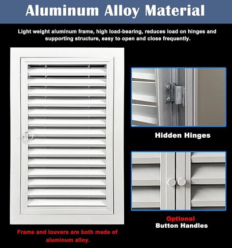 Aluminum Ventilated Access Panel, Louvered Inspection Door for Home & Commercial Use, 22x60in White Access Door for Efficient Ventilation & Maintenance in Kuwait